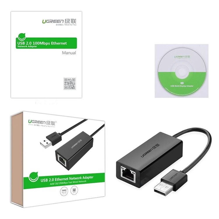 Bộ chuyển đổi USB 2.0 sang LAN 10/100 Mbps Ugreen 20254 - Hàng Chính Hãng