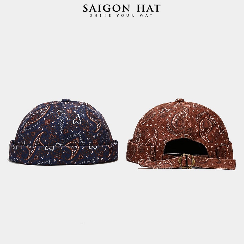 Mũ nón tròn miki hat nam nữ nồi không vành hoạ tiết thổ cẩm form đẹp beanie phong cách vitage retro SAIGON HAT