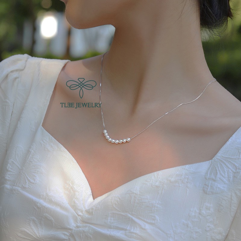 Dây chuyền bạc nữ TLEE gắn ngọc trai nhân tạo nữ tính TleeJewelry D0115