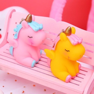 Móc khóa ngựa Unicorn 1 sừng phát ra tiếng kêu