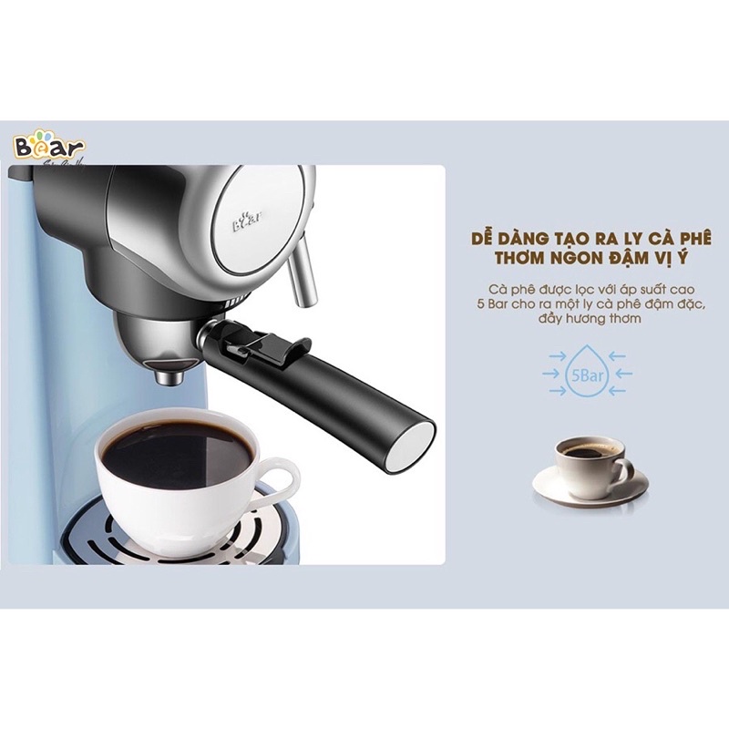 Máy pha cà phê tự động BEAR CF-B02V1 - Dung tích 240ml - Công suất 800W - Đa năng - Tiện lợi -  BH CHÍNH HÃNG