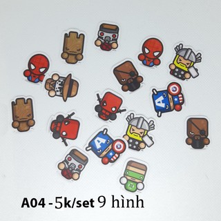 Sticker Marvel dán trang trí planer, scrapbook... size nhỏ 3-5cm