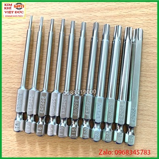 Bộ 11 mũi khoan lục giác hoa thị 100mm cho khoan pin, điện hãng PROPEE