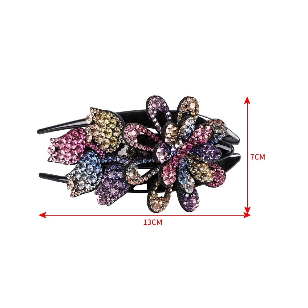 Haimeikang Kẹp tóc mỏ vịt hình hoa tulip đính đá thời trang Hàn Quốc thanh lịch