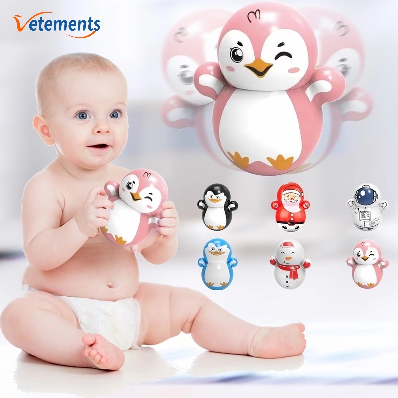 Đồ Chơi Lật Đật Hình Chim Cánh Cụt Mini Dễ Thương Để Bàn Trang Trí