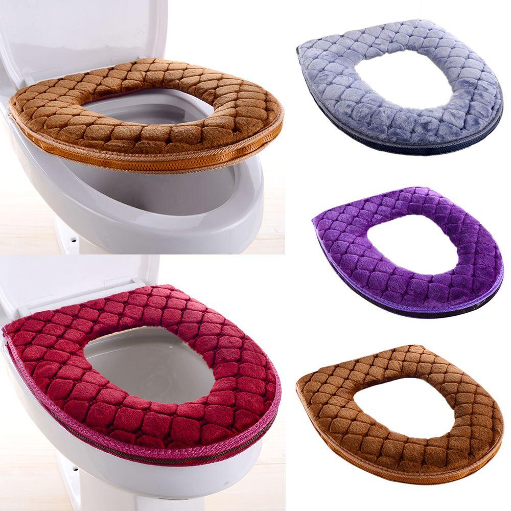SUYO Vỏ Bọc Bệ Ngồi Bồn Cầu Vải Nhung San Hô Ấm Áp Thoải Mái