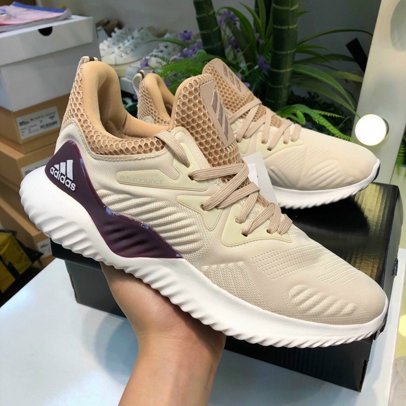 [Hot trend ] Alphabounce 2018 Giày thể thao sneaker ab Kem Nữ siêu êm nhẹ