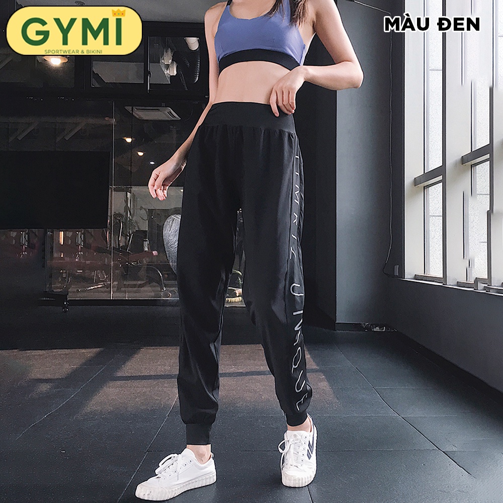 Quần jogger tập gym yoga rumba nữ QJ01 YIMRIZ UNIQUE dáng thể thao chất gió giấy phối thun lạnh phom rộng co giãn