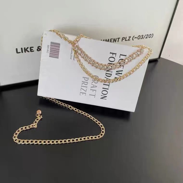 Dây Xích Đeo Thắt Lưng Nhiều Lớp Bằng Kim Loại Đính Đá Thời Trang Cao Cấp Cho Nữ