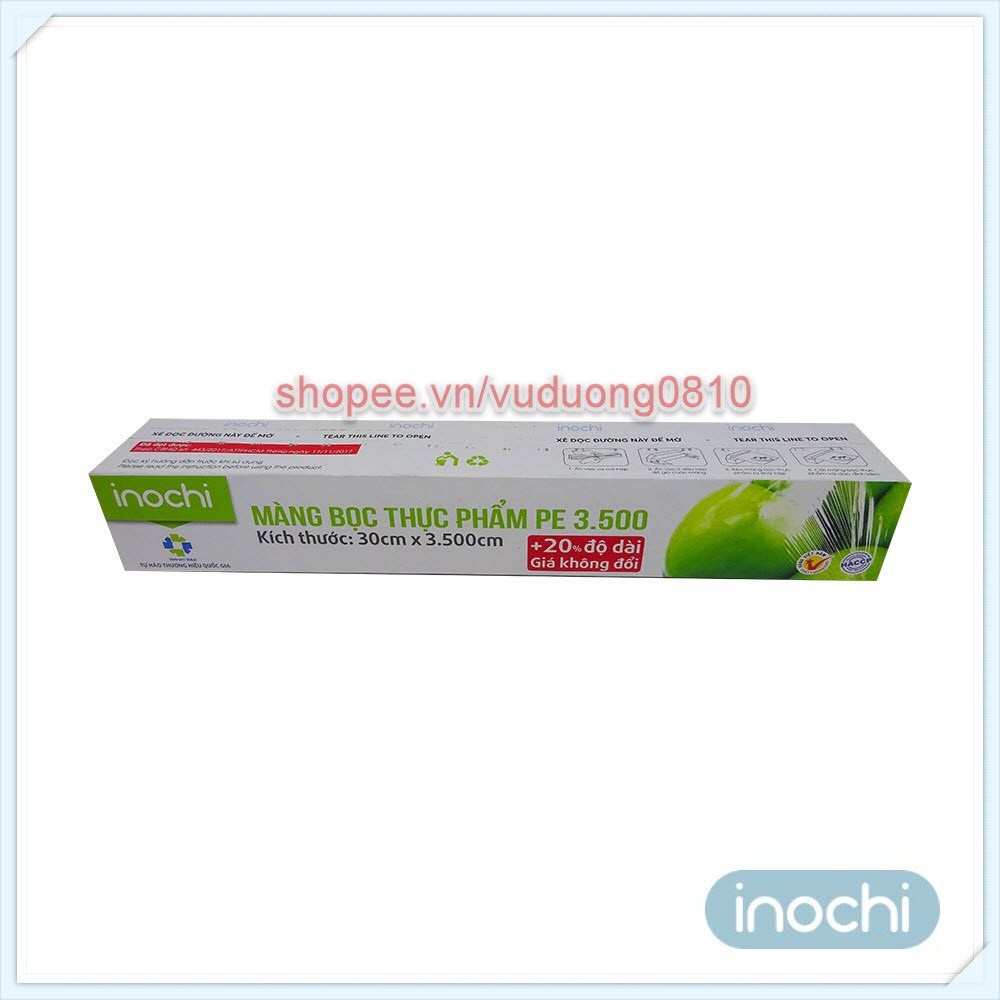 Màng bọc thực phẩm PE Inochi 30x3.500cm - an toàn cho sức khỏe, không chứa DEHA và DEHP độc hại