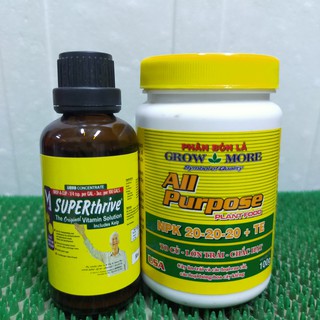 Bộ đôi phân bón Mỹ: kích thích tăng trưởng cực mạnh superthrive & npk 20-20-20