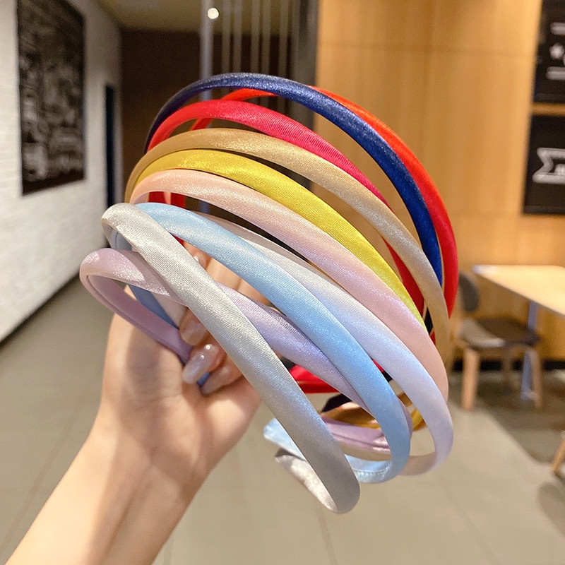 Băng đô cài tóc lụa satin bóng iLita, bờm tóc phong cách Hàn Quốc cho nữ đẹp cao cấp sang trọng