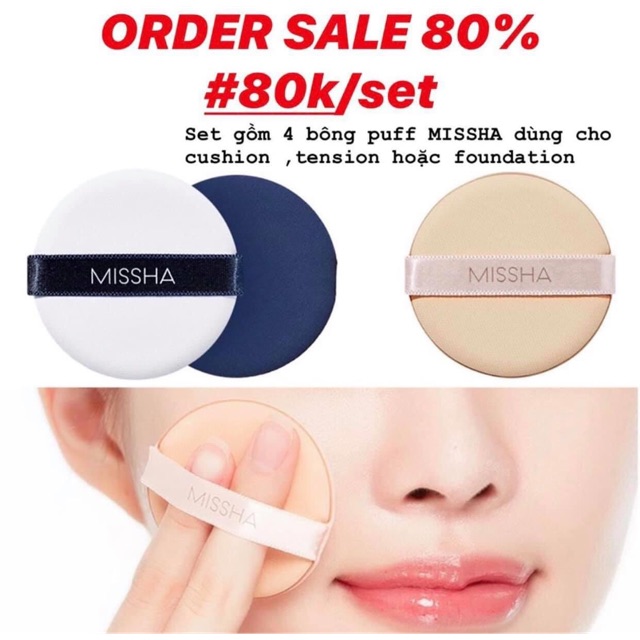 Set 4 bông puff missha