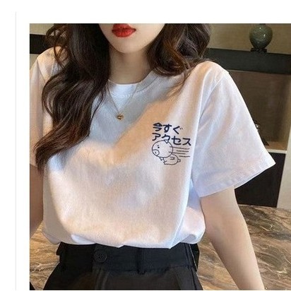 White Short-Sleeved T-Shirt Women's Dress In Spring 2021 New Loose Half Sleeves In Summer