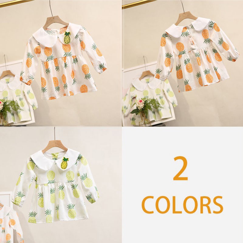 Đầm in hình quả dứa cho bé gái