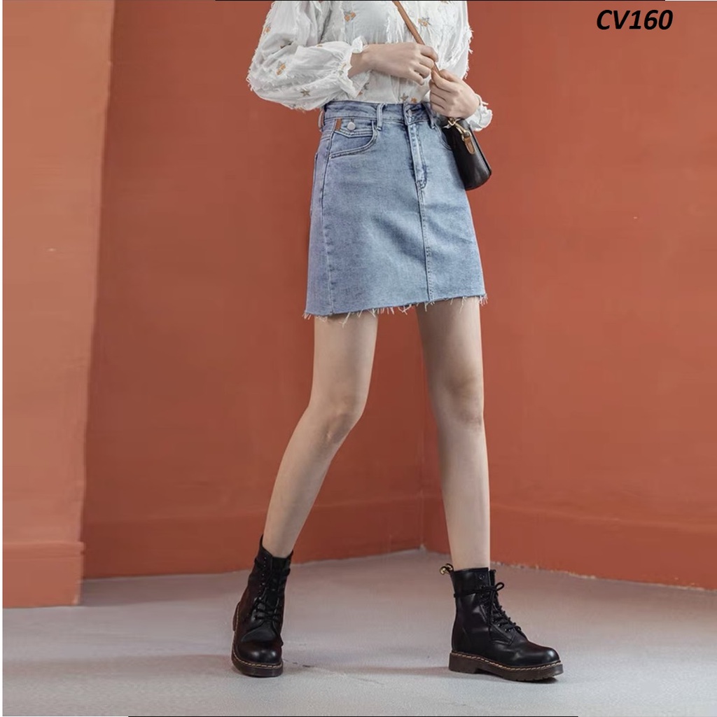 Chân váy jeans co giãn ngắn có lót quần CV160
