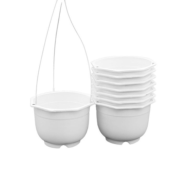 Chậu treo trơn trồng cây, hoa kiểng 20x16 (Chậu kèm móc treo)