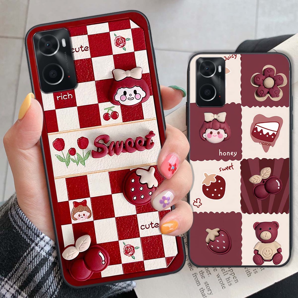 Ốp Oppo A76 in hình trái tim, caro kẹo ngọt đầy cá tính siêu đẹp siêu chất