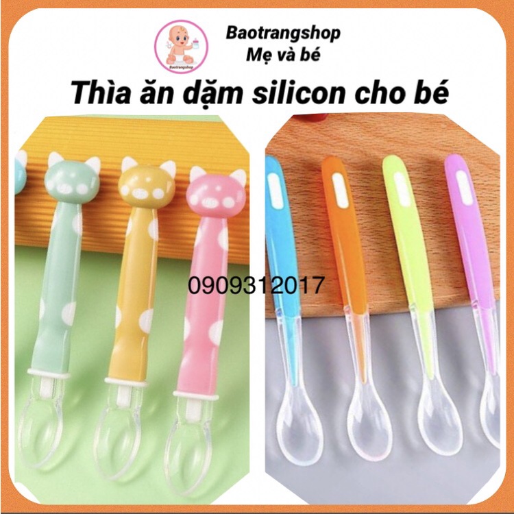 [Siêu rẻ] Thìa ăn dặm silicon siêu mềm cho bé