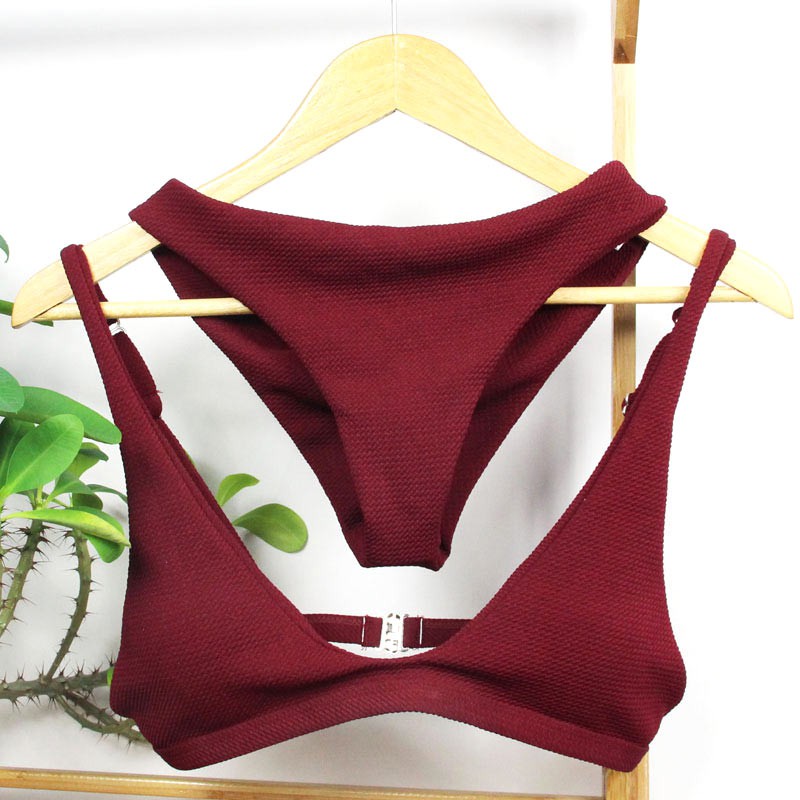 Bikini nữ phối dây màu trơn gợi cảm | BigBuy360 - bigbuy360.vn