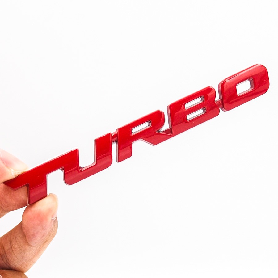 [Bán buôn] Logo kim loại chữ Turbo 3d dán trang trí xe hơi