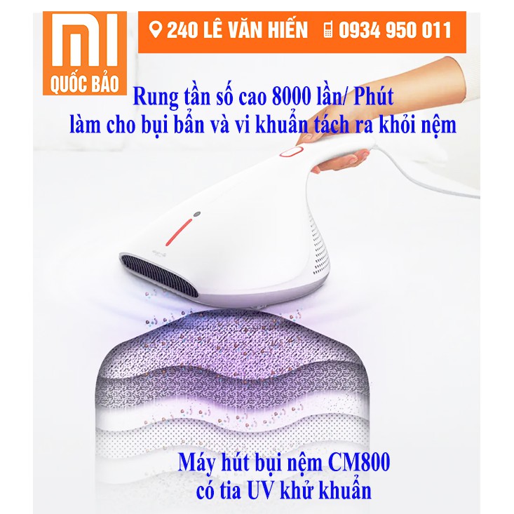 Máy Hút Bụi Khử Khuẩn Bằng Tia UV & Vệ Sinh Giường Nệm Cầm Tay Deerma DEM-CM800