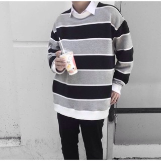 Áo Sweater Stripe - Unisex Nam Nữ