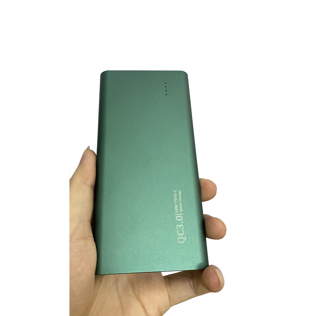 Sạc Dự Phòng QC 3.0 PD 18W  10000mAh Vỏ nhôm cho iPhone Huawei Samsung Xiaomi Oppo Vivo Realme