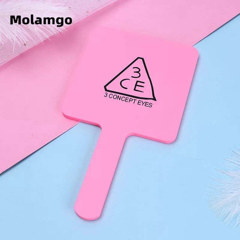 MOLAMGO  Gương trang điểm mini tay cầm hình vuông phong cách Hàn Quốc