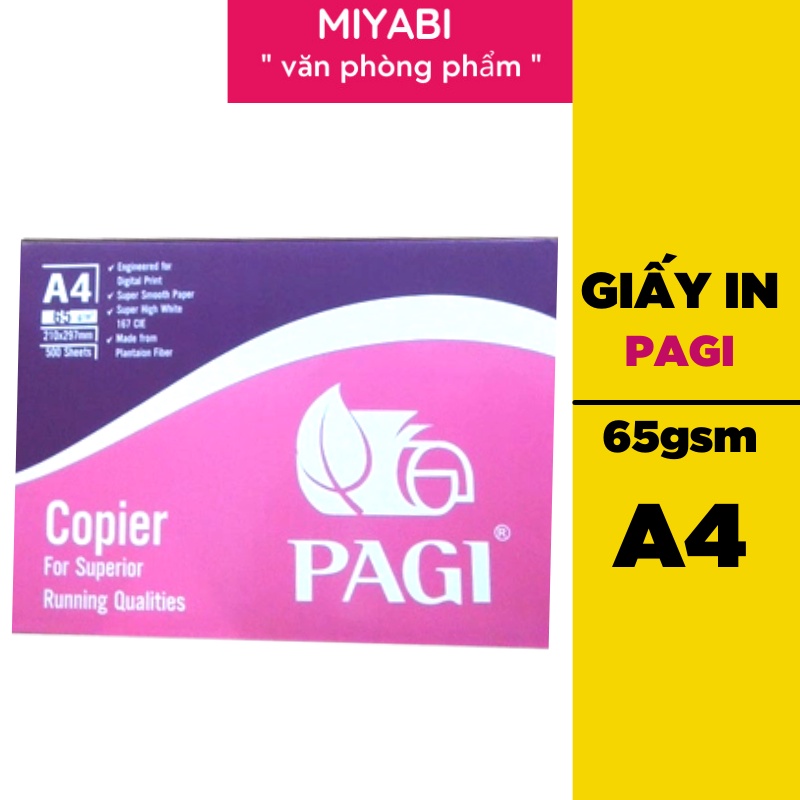 GIấy in A4 / A5 PAGI tập giấy 500 tờ định lượng 65gsm dùng photo trong văn phòng