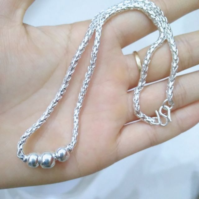 Dây chuyên bạc Dây rồng mix bi bạc ta cho trẻ