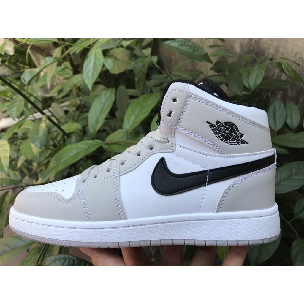 Giày Jordan Cổ Cao, Giày JD1 Xám Trắng Hàng Đẹp Full Box Bill