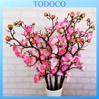 Cành hoa đào giả đẹp TODOCO decor cắm bình bông, làm cây hoa anh đào giả nhựa cao cấp chụp ảnh tết , trang trí nhà cửa