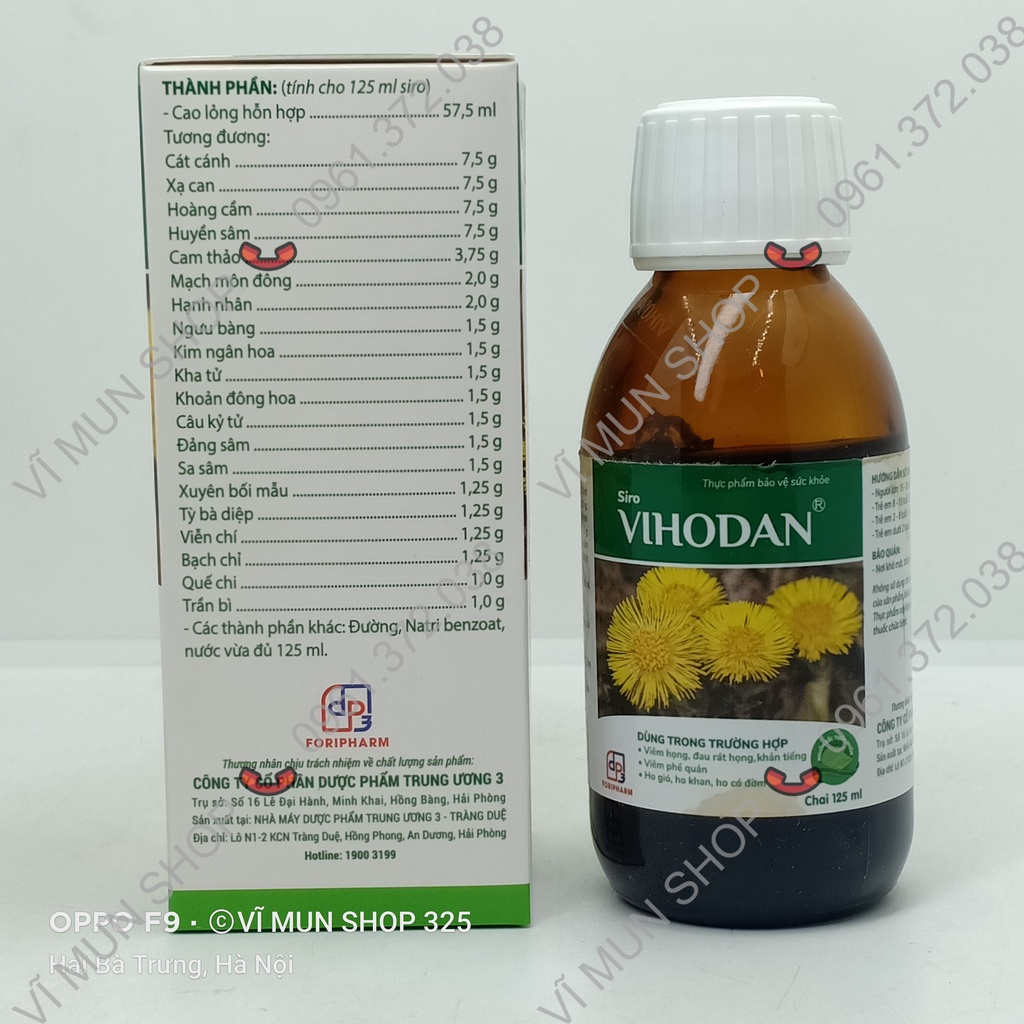 Siro VIHODAN - Viêm họng, đau rát họng, khản tiếng