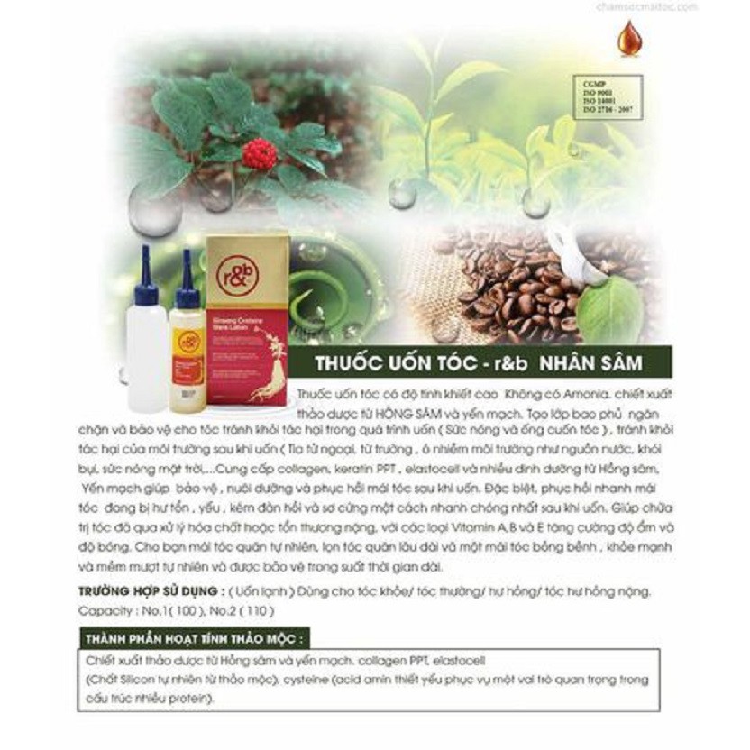 THUỐC UỐN TÓC THẢO DƯỢC NHÂN SÂM R&B  HÀN QUỐC