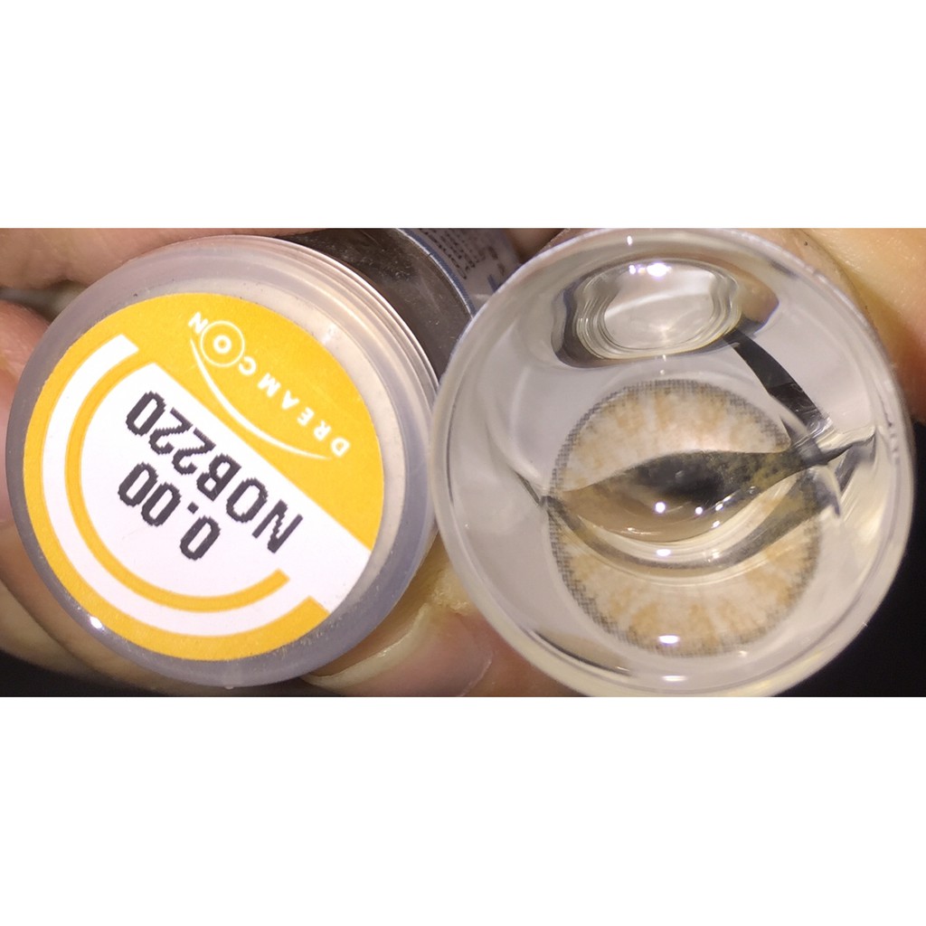 Lens mắt màu nâu áp tròng Nob brown 14.2mm 6 tháng, kính áp tròng có độ cận -0.00>-6.00-Lens Optic