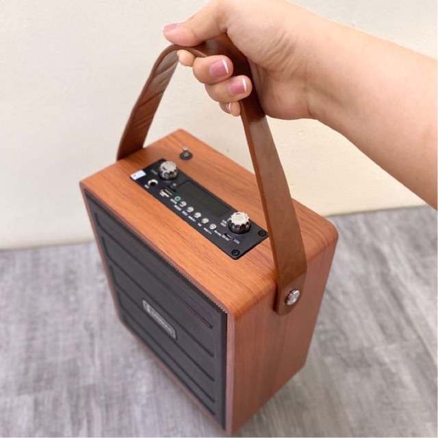 Loa kéo mini Bluetooth công suất lớn A061 nhạc cực ấm không rè , pin trâu+ kèm Micro không dây.