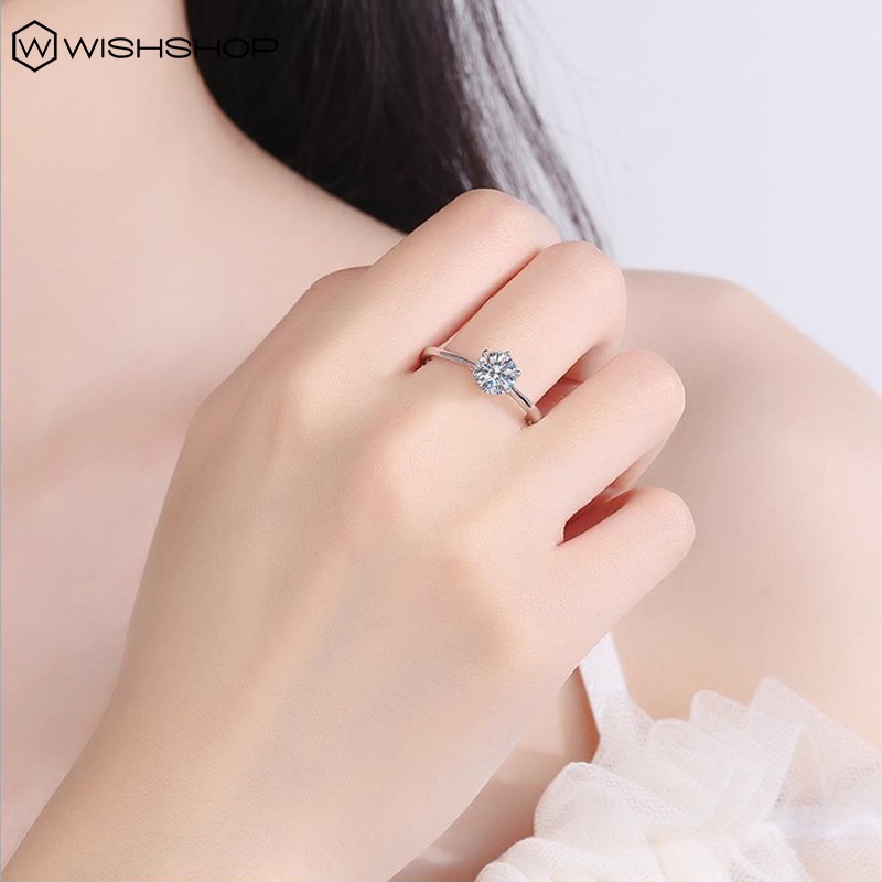 Nhẫn Hở Sáu Móng Đính Đá Zircon Mịn Có Thể Điều Chỉnh Thời Trang Cho Nữ