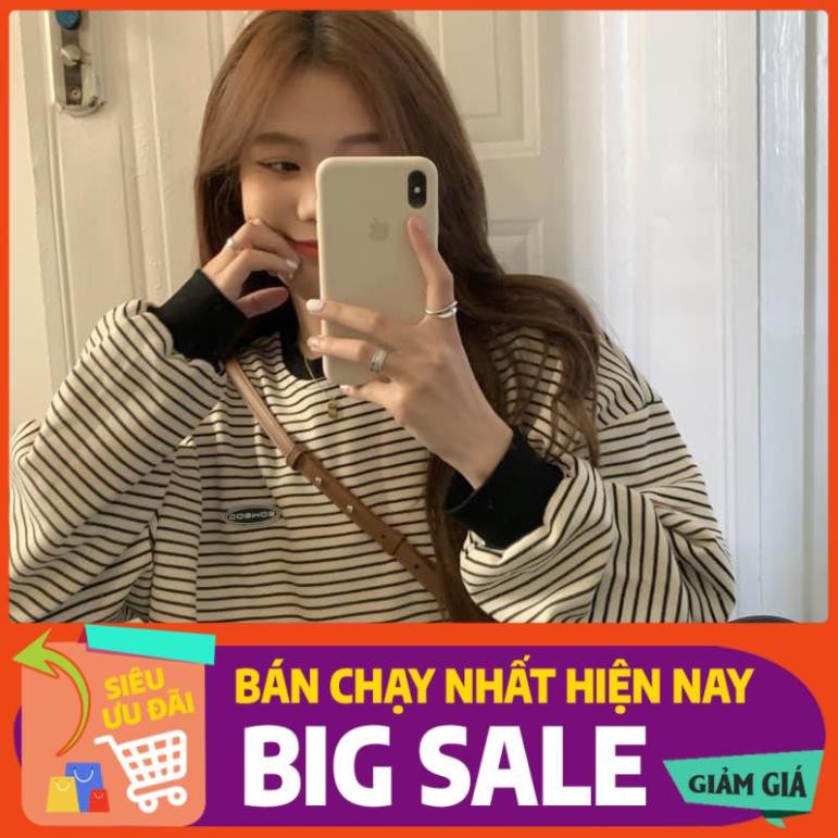 SALE ÁO PULL KẺ NGANG UNISEX THÊU THU ĐÔNG [ RẺ VÔ ĐỊCH ]
