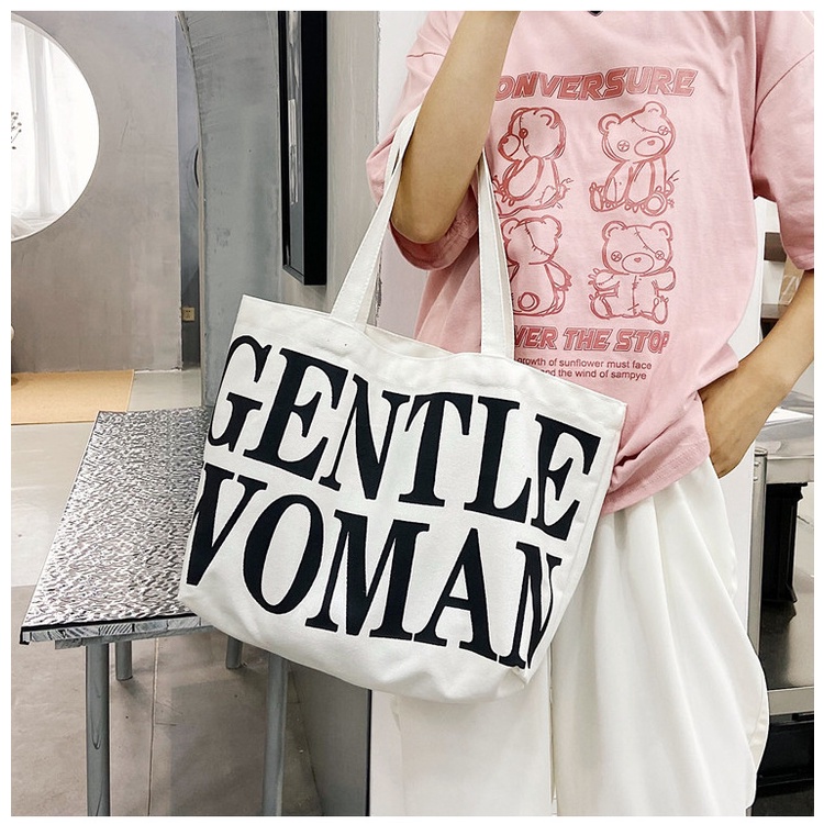 Túi Tote Bằng Vải Canvas 2 Màu Họa Tiết Đẹp Mắt Phổ Biến Để Lựa Chọn