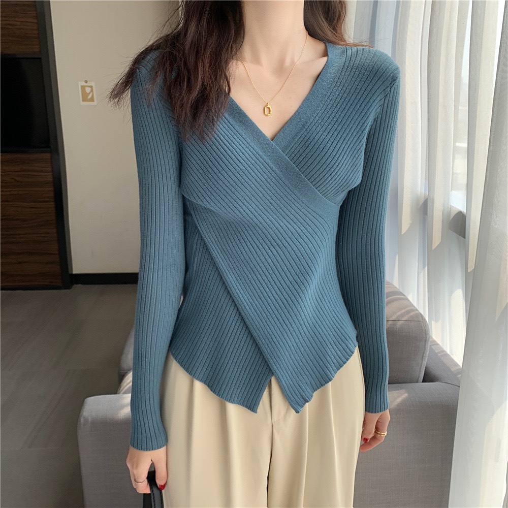 ✨BÁN SỈ✨ÁO LEN QUẢNG CHÂU TĂM CỔ TIM CHÉO NHIỀU MÀU