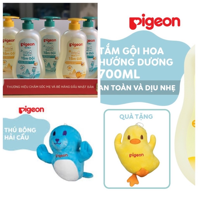 Sữa tắm pigeon 200ml sữa tắm gội cho bé sơ sinh pigeon 2 trong 1 dịu nhẹ hương Jojoba và hương Hướng dương