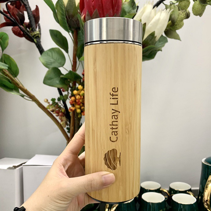 BÌNH GIỮ NHIỆT ỐNG TRE LOGO CATHAY