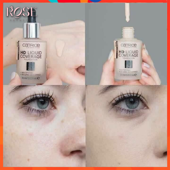 Kem Nền Catrice HD 24h⚡⚡ Cho Da Dầu Mụn Liquid Coverage Foundation Kiềm Dầu Che Phủ Hoàn Hảo Bền Màu Tới 24H