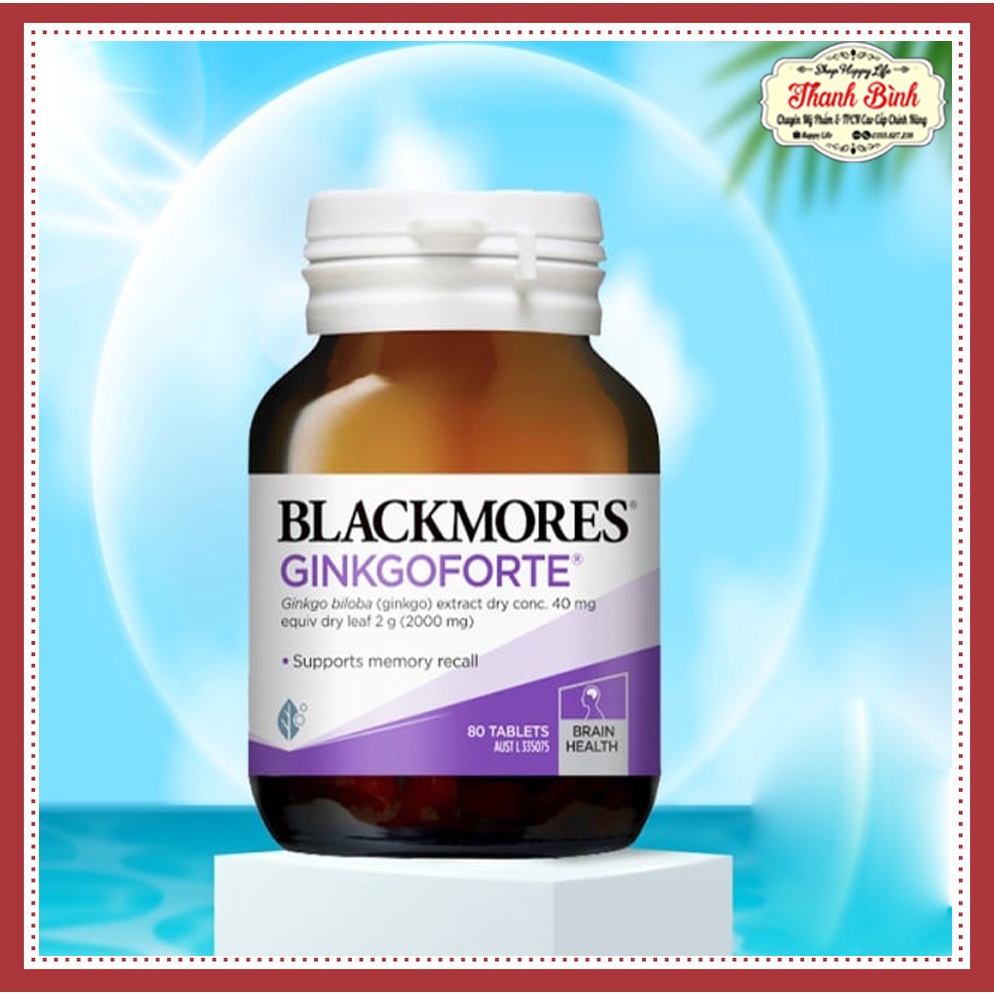 Ginkgoforte Blackmores của Úc Viên uống bổ não, giảm căng thẳng Lọ 80v