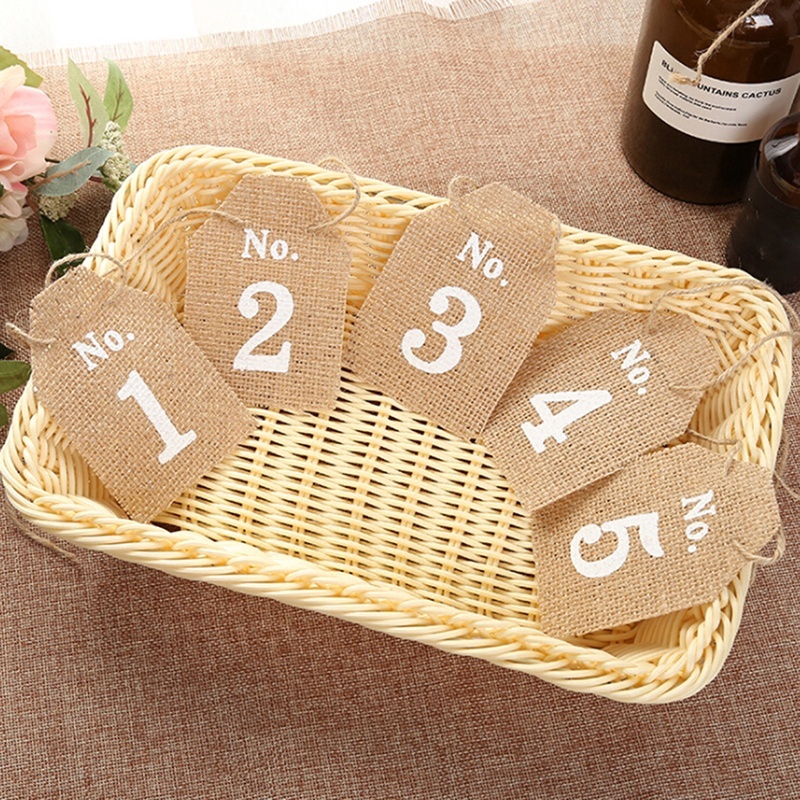 Set 10 Thẻ Số Từ 1 Đến 10 Phong Cách Vintage Trang Trí Bàn Tiệc Cưới