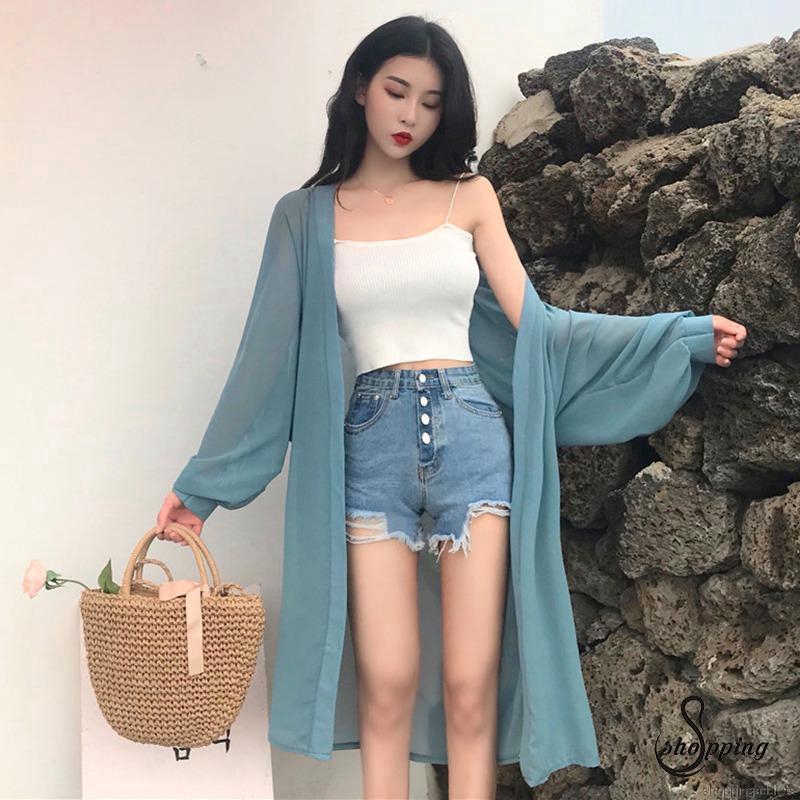 Áo khoác cardigan dài tay chống nắng thời trang nữ tính
