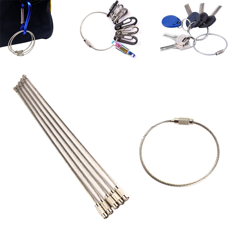 Set 5 Dây Thép Bọc Móc Khóa Đa Sắc 150*1.5mm