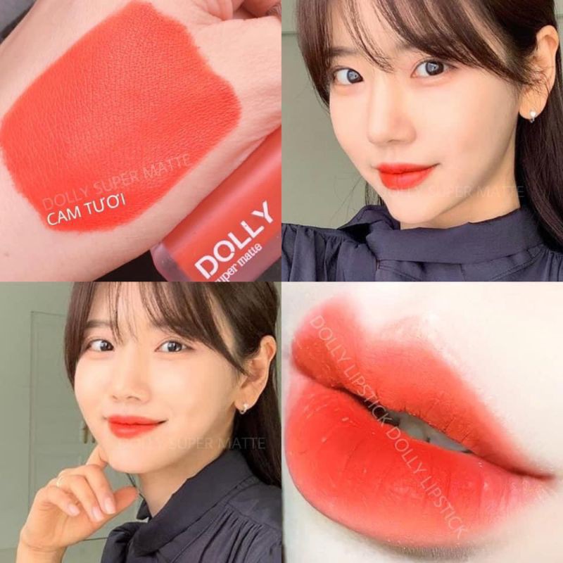 NEW 2021 [Cam Tươi 05] Son Kem Lì Dolly Super Matte Không Chì Màu Cam Tươi | BigBuy360 - bigbuy360.vn