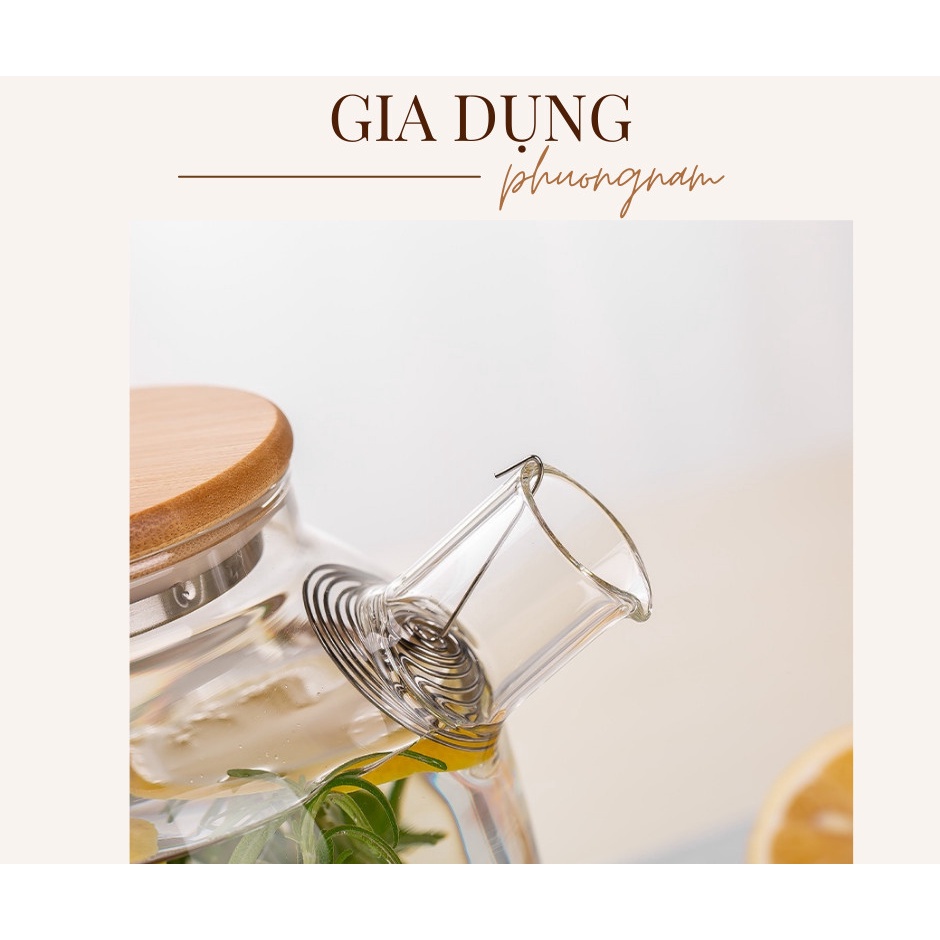 CHÍNH HÃNG -  Ấm pha trà Deli có lưới lọc inox 1000ml,bình pha trà thủy tinh có lưới lọc inox,bình ủ trà cao cấp